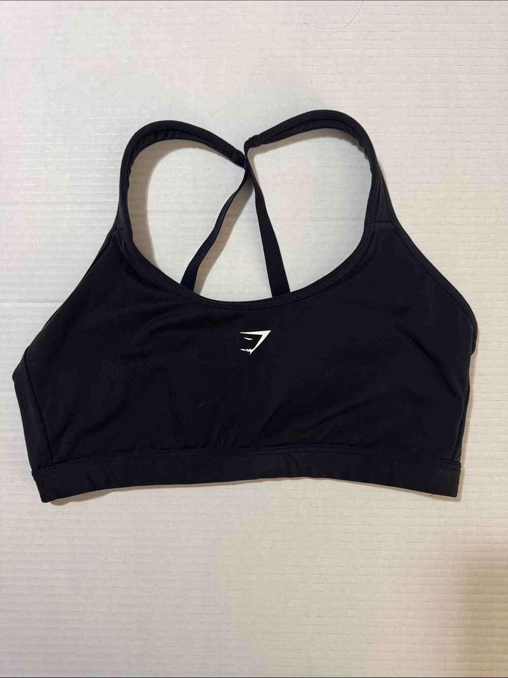 Gymshark Black Sports Bra with White Logo 107